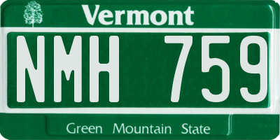 VT license plate NMH759