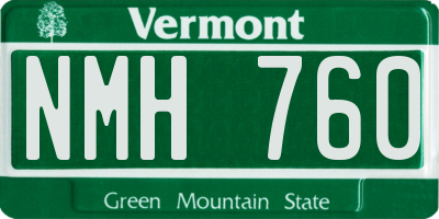 VT license plate NMH760