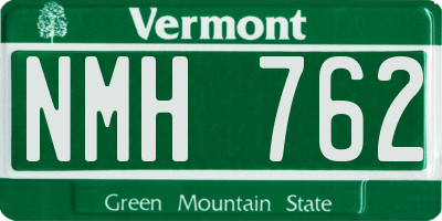 VT license plate NMH762