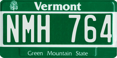 VT license plate NMH764