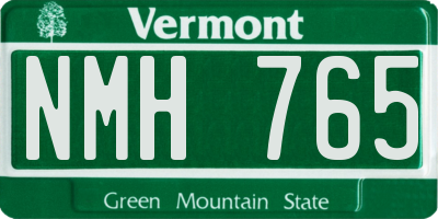 VT license plate NMH765