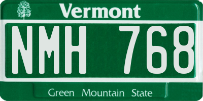 VT license plate NMH768