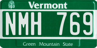 VT license plate NMH769