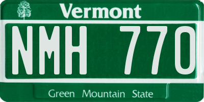 VT license plate NMH770