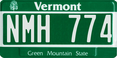 VT license plate NMH774