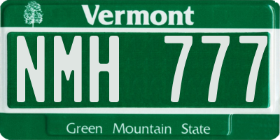 VT license plate NMH777