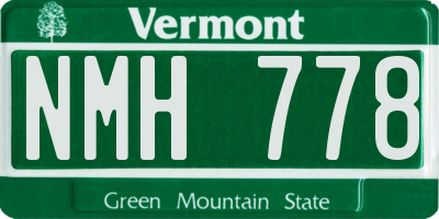 VT license plate NMH778