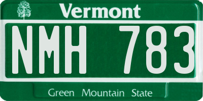 VT license plate NMH783