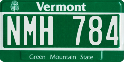 VT license plate NMH784