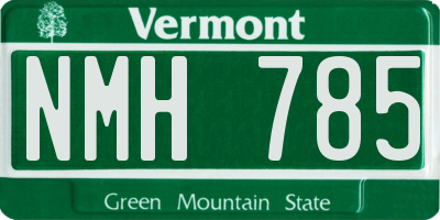 VT license plate NMH785