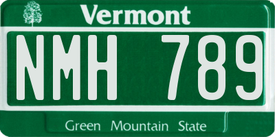 VT license plate NMH789