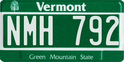 VT license plate NMH792