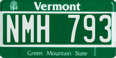VT license plate NMH793