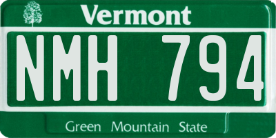 VT license plate NMH794