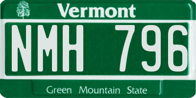 VT license plate NMH796