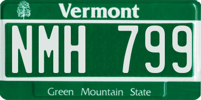 VT license plate NMH799