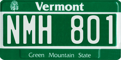 VT license plate NMH801