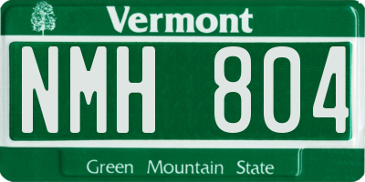 VT license plate NMH804