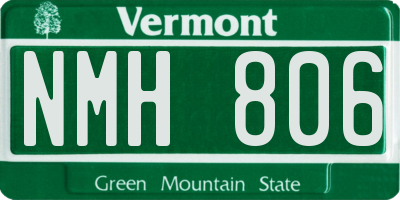 VT license plate NMH806