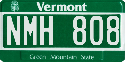 VT license plate NMH808