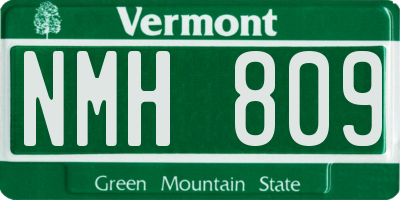 VT license plate NMH809