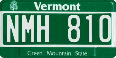 VT license plate NMH810