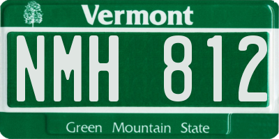 VT license plate NMH812