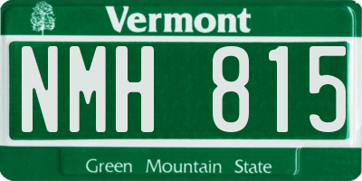 VT license plate NMH815