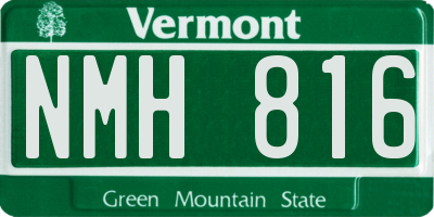 VT license plate NMH816