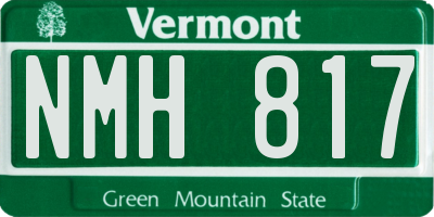 VT license plate NMH817