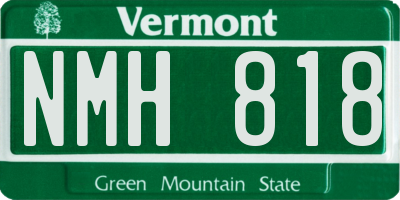 VT license plate NMH818