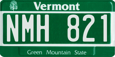 VT license plate NMH821