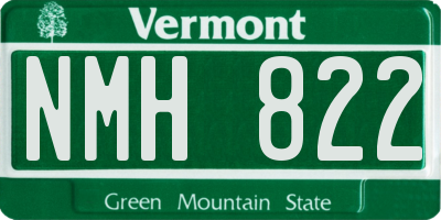 VT license plate NMH822