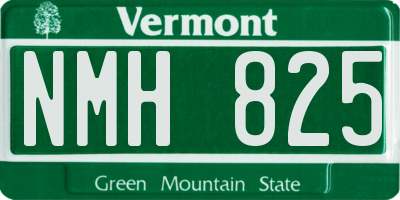 VT license plate NMH825