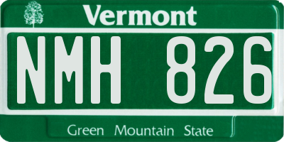 VT license plate NMH826