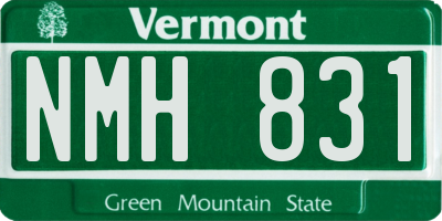 VT license plate NMH831