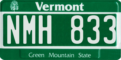 VT license plate NMH833