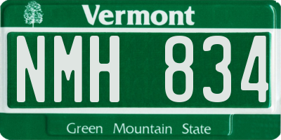 VT license plate NMH834