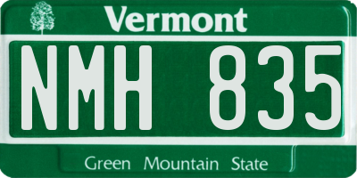 VT license plate NMH835