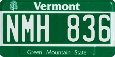 VT license plate NMH836
