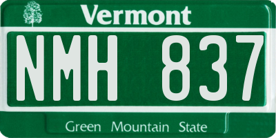 VT license plate NMH837