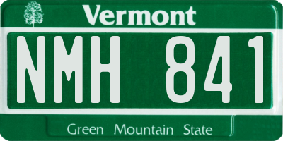 VT license plate NMH841