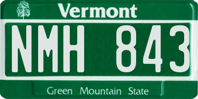 VT license plate NMH843