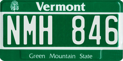 VT license plate NMH846