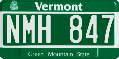 VT license plate NMH847
