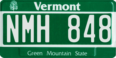 VT license plate NMH848