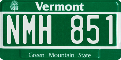 VT license plate NMH851