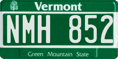 VT license plate NMH852