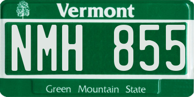 VT license plate NMH855