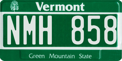 VT license plate NMH858